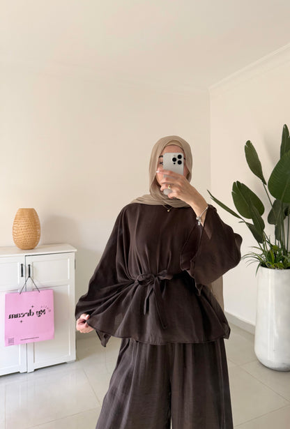 Reem Pants Set- Brown
