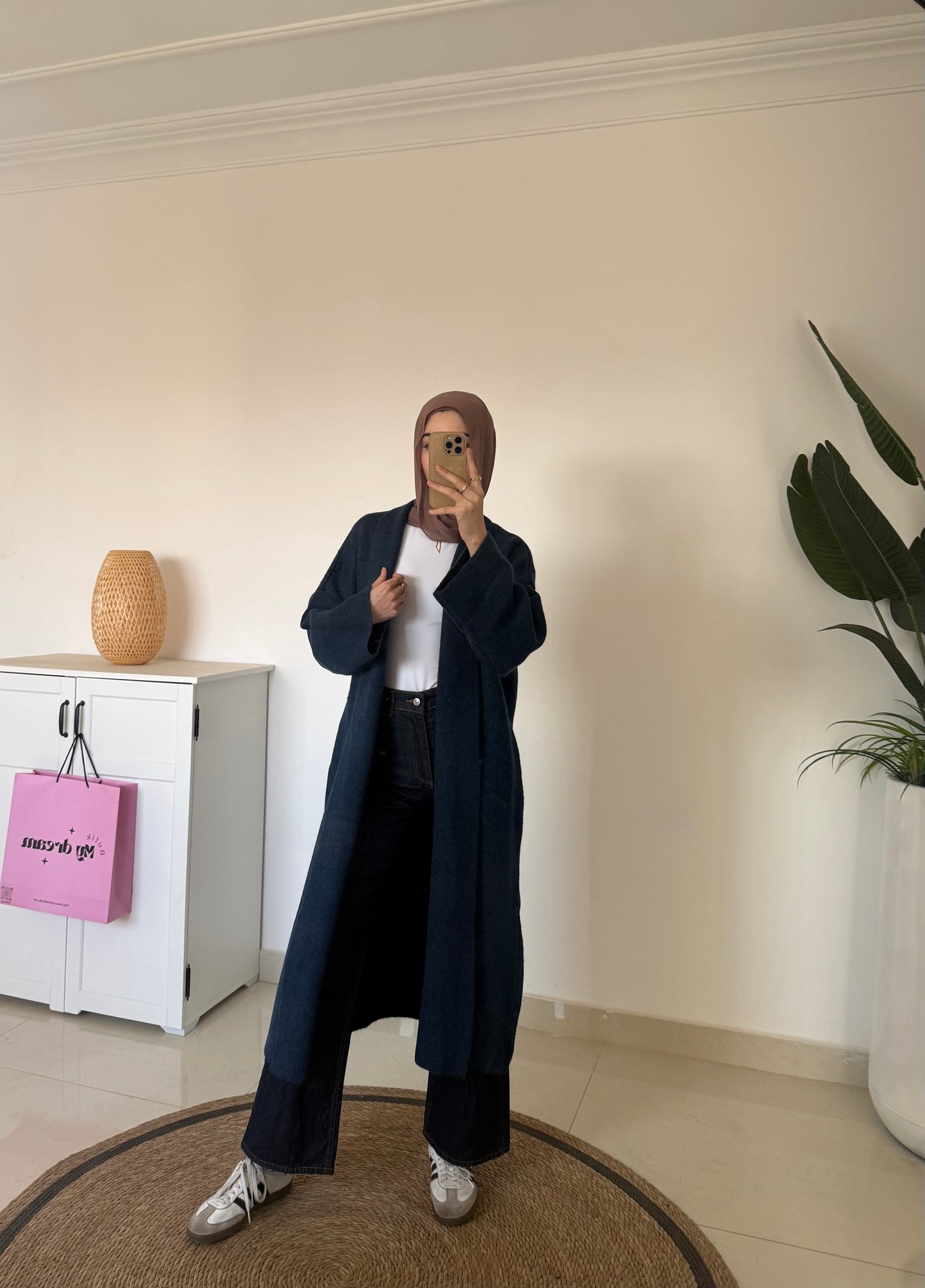 Long Oversized Cardigan- Navy Blue