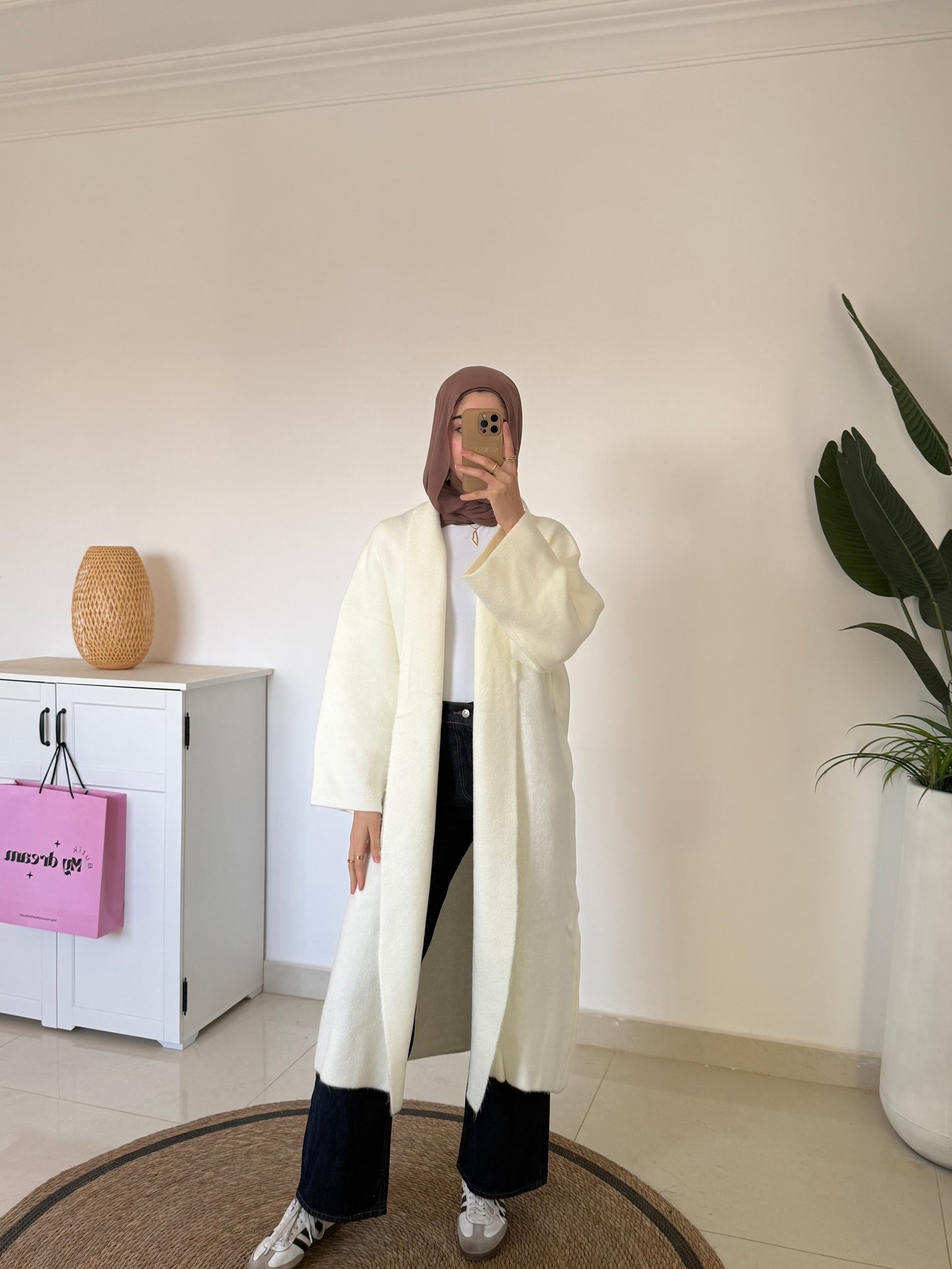 Long Oversized Cardigan- Off White