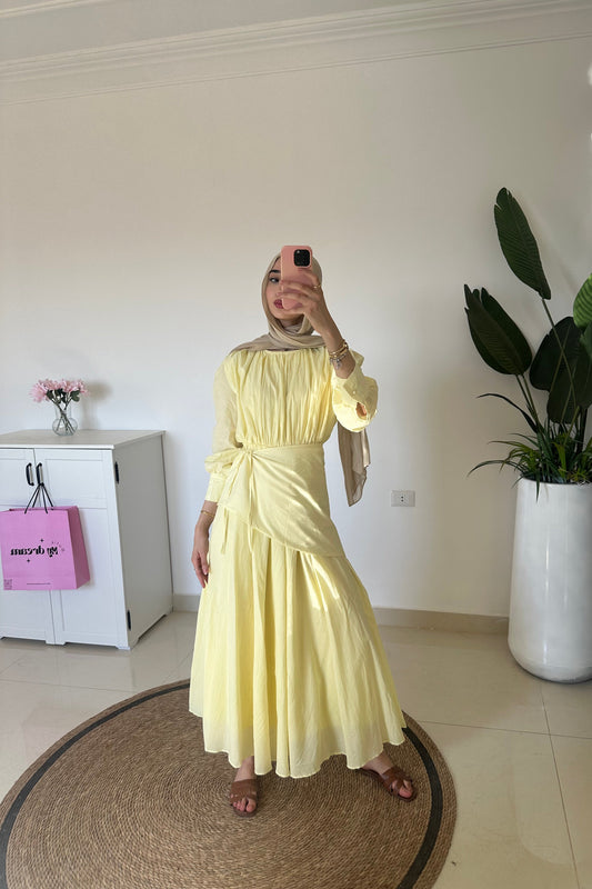 Maxi Dress With OverSkirt- Yellow