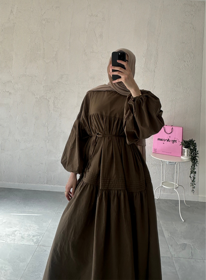 Volume Summer Dress- Army Green