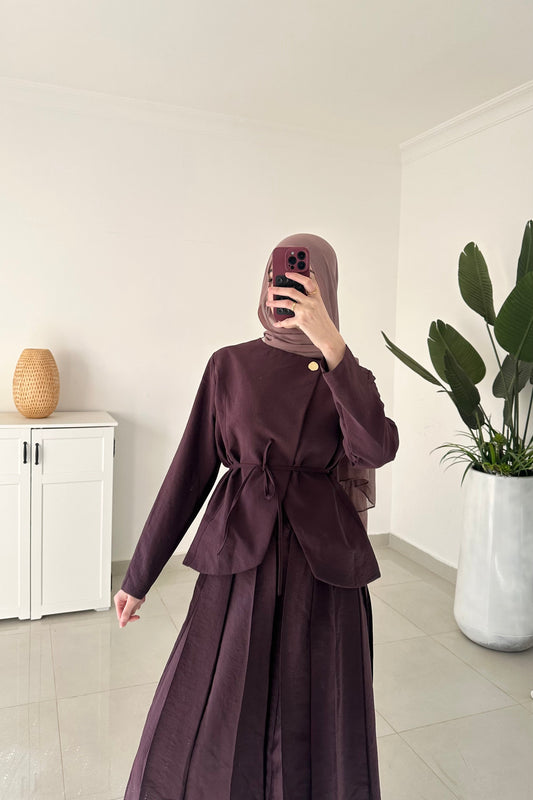 Daiana Skirt Set- Burgundy