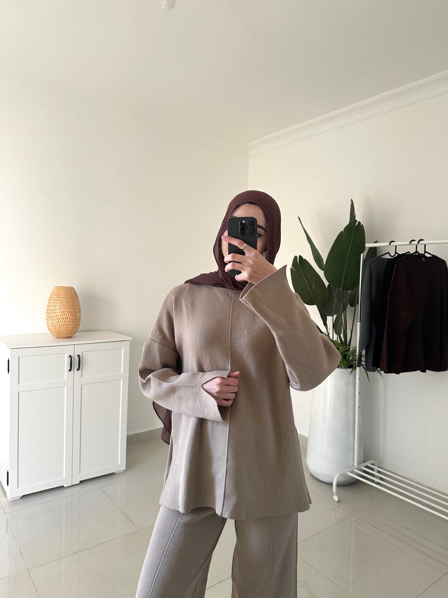 Oversized Triko Set- Beige