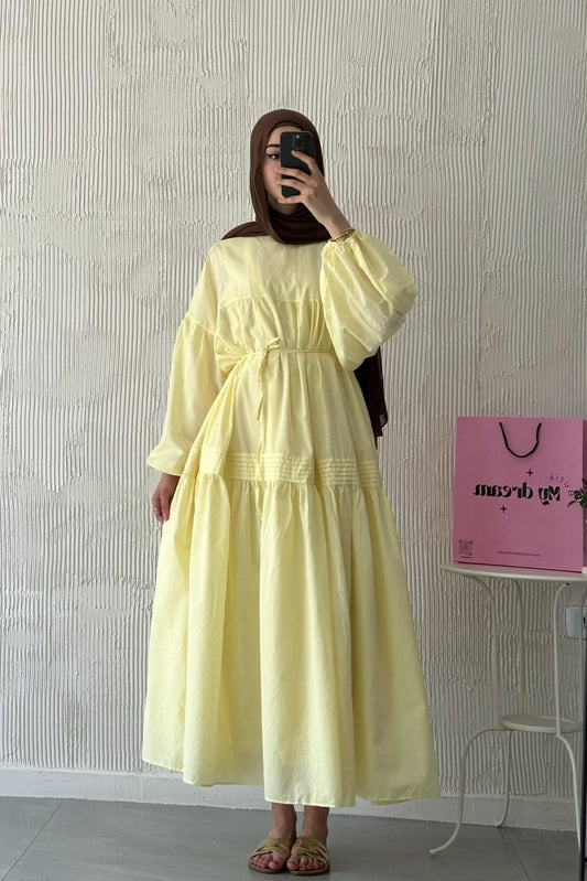 Volume Summer Dress- Yellow