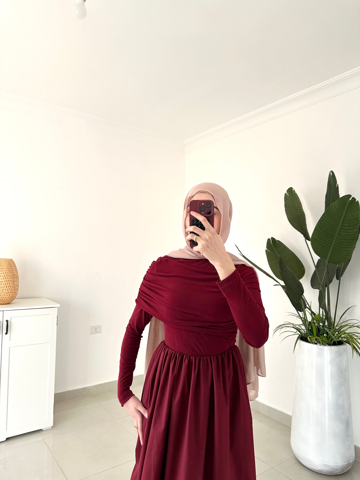 Yasmeen Dress- Maroon