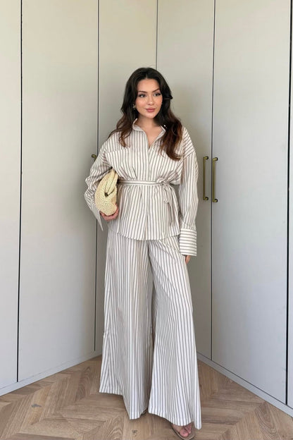 Striped Wide Leg Set