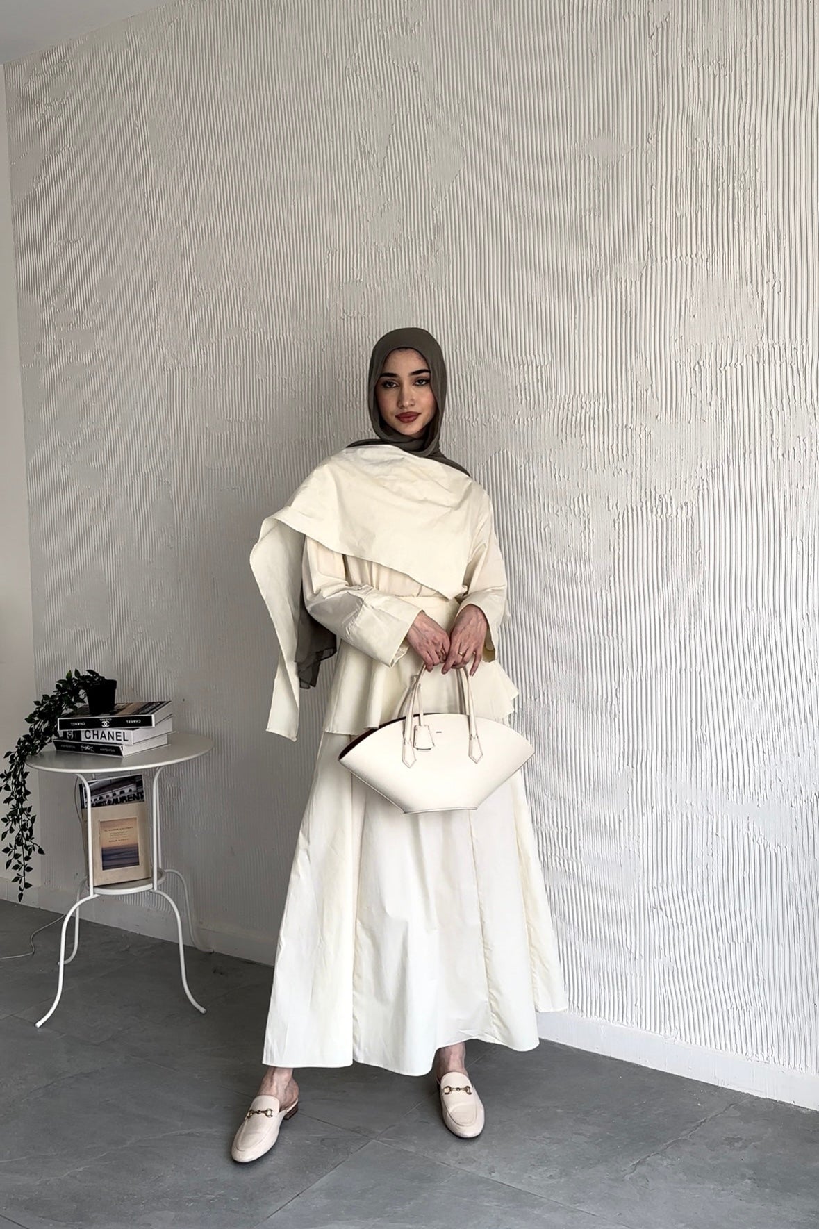Dress With Over Skirt- Cream