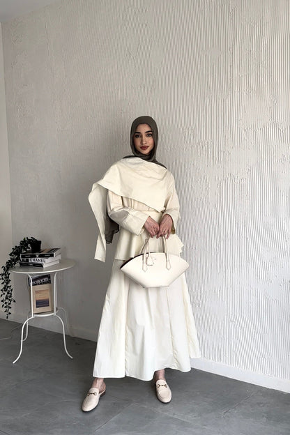 Dress With Over Skirt- Cream