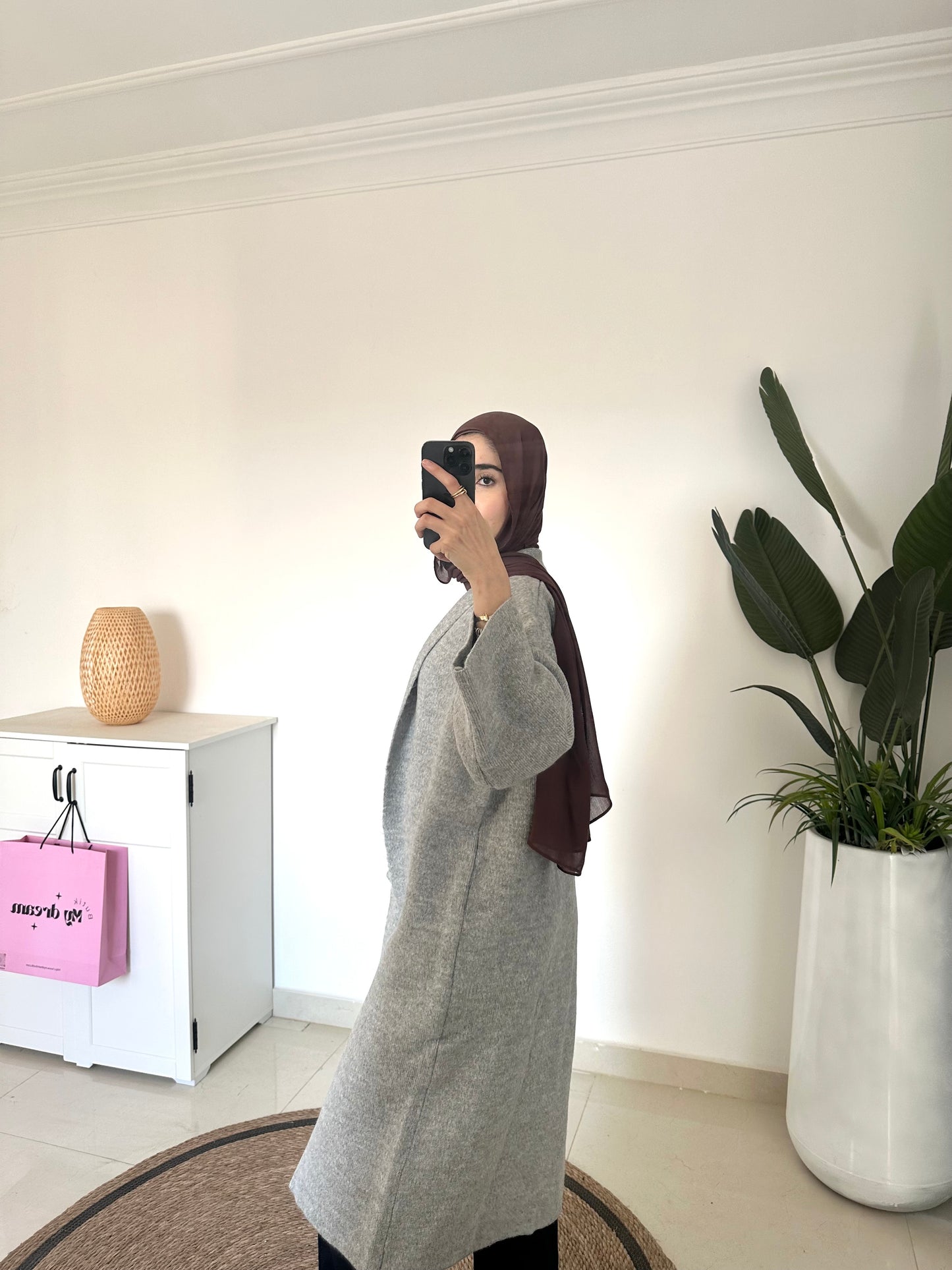 Long Oversized Cardigan- Light Gray