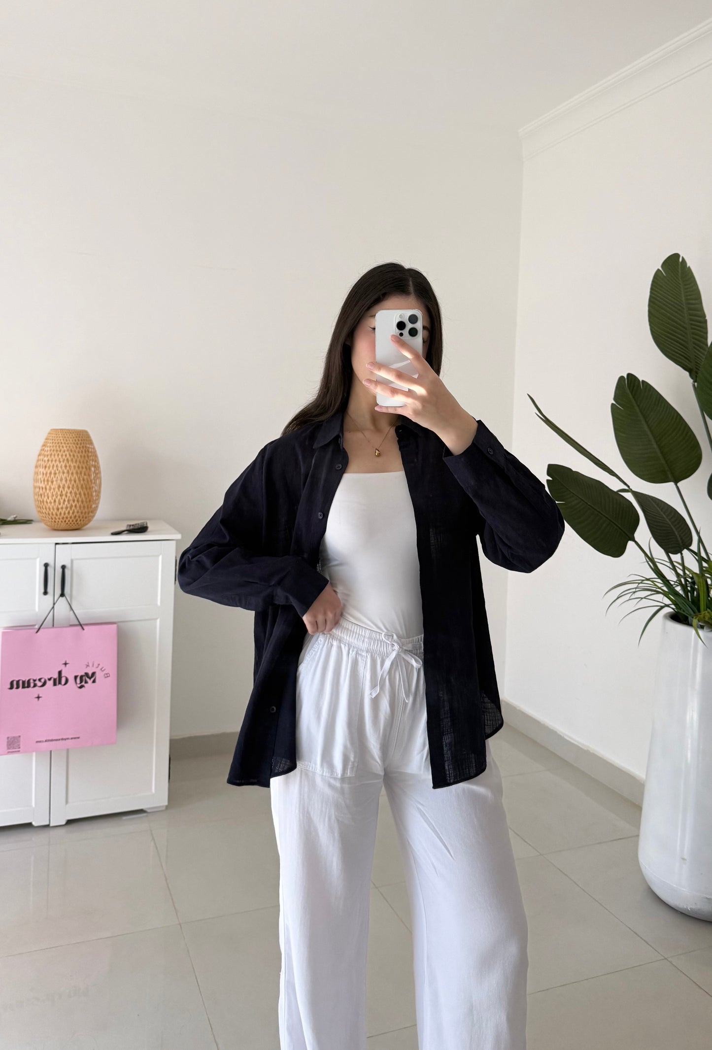 Linen Shirt- Navy Blue