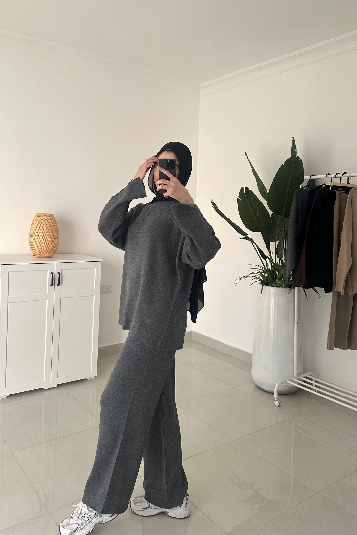 Oversized Triko Set- Gray