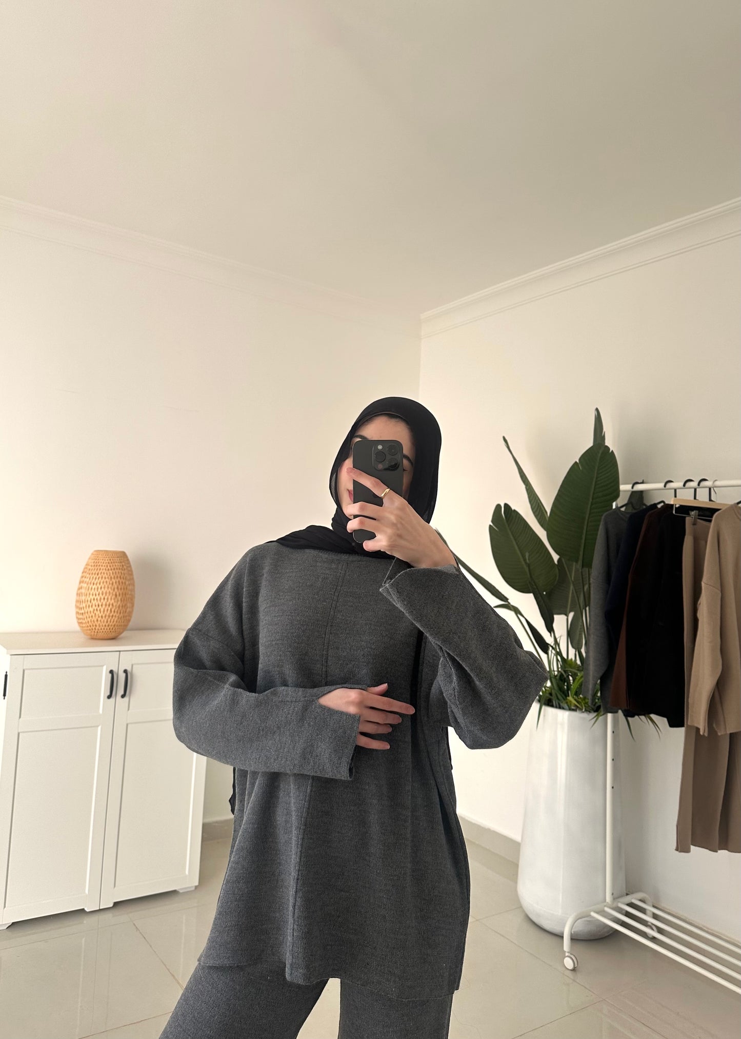 Oversized Triko Set- Gray