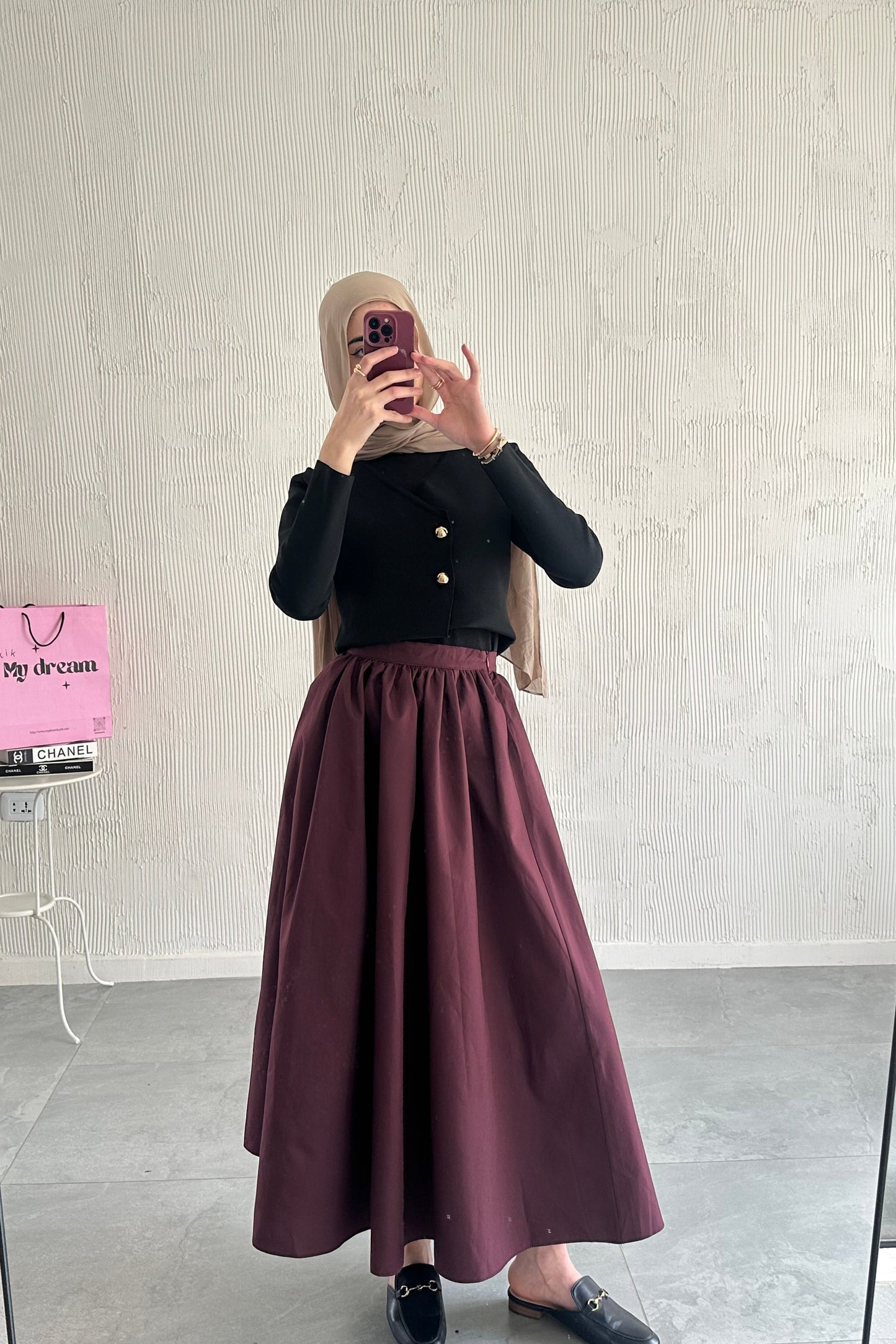 Volume Skirt- Burgundy