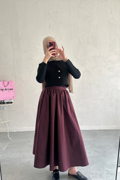 Volume Skirt- Burgundy