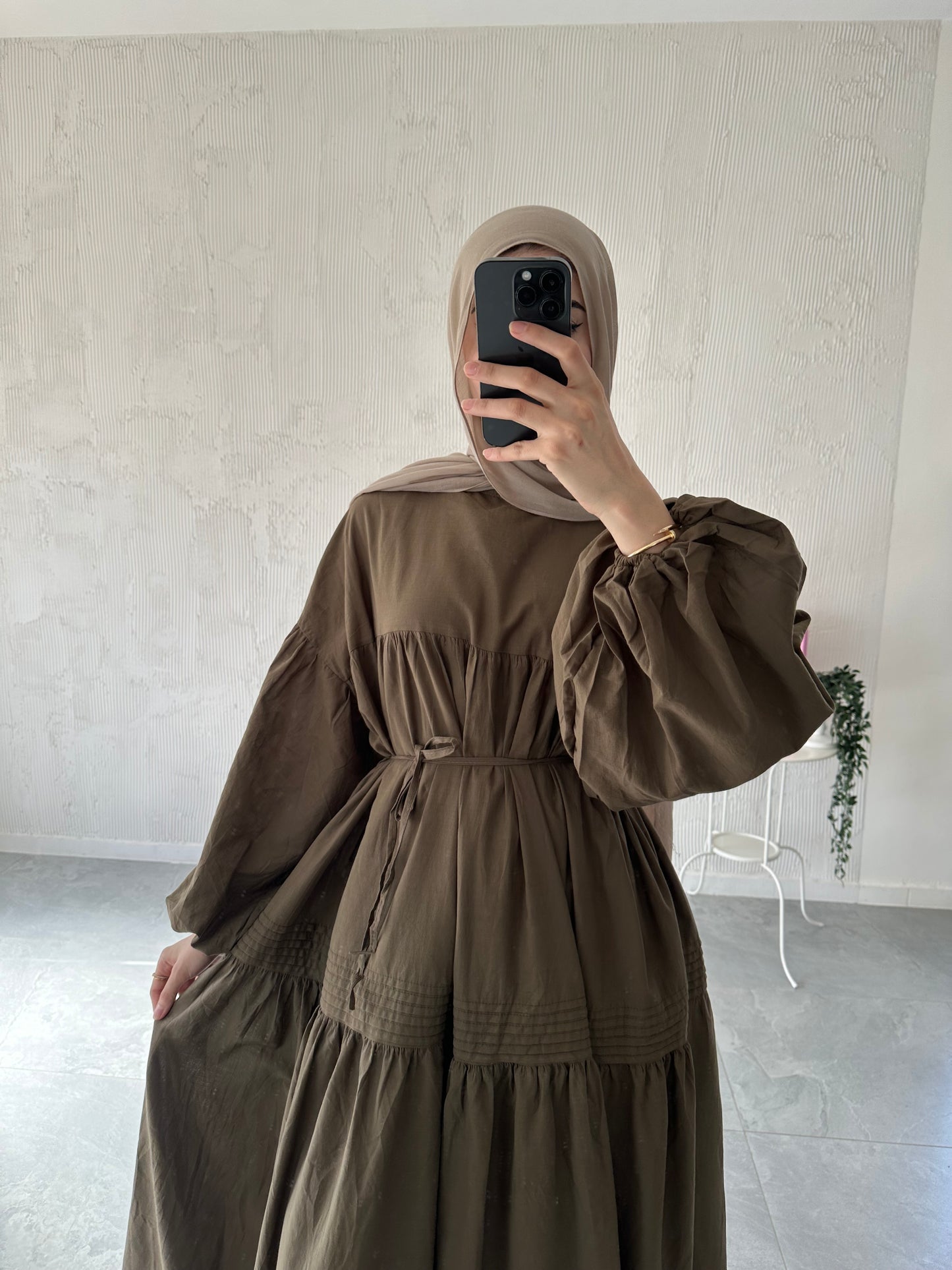 Volume Summer Dress- Army Green