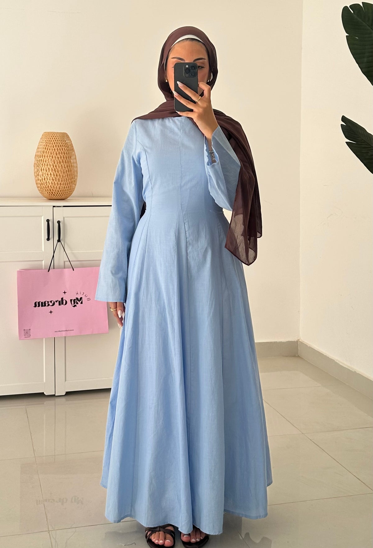 Waisted Maxi Dress- Blue