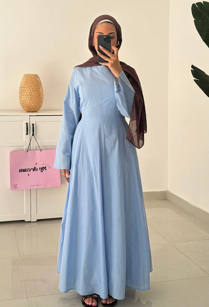 Waisted Maxi Dress- Blue