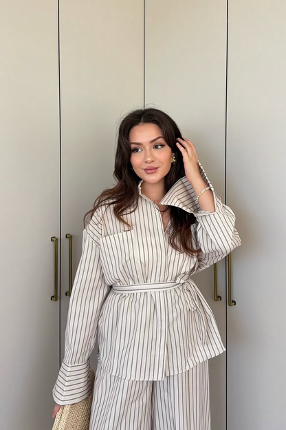 Striped Wide Leg Set