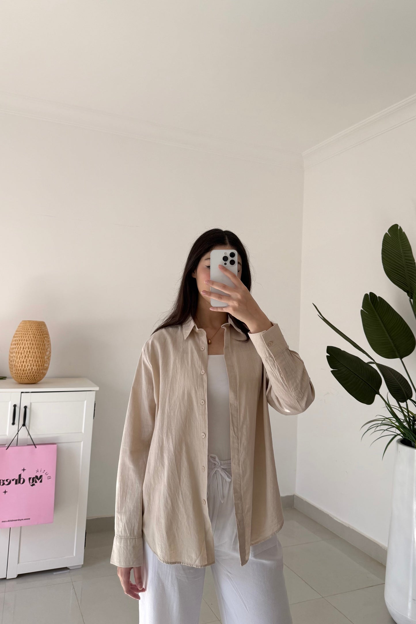 Linen Shirt- Beige