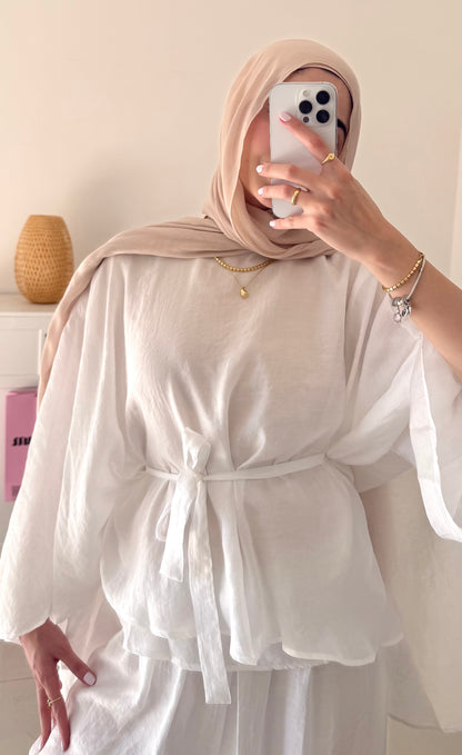 Reem Pants Set- White
