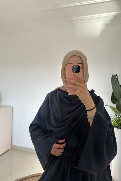Scarf Top With Skirt-Navy Blue