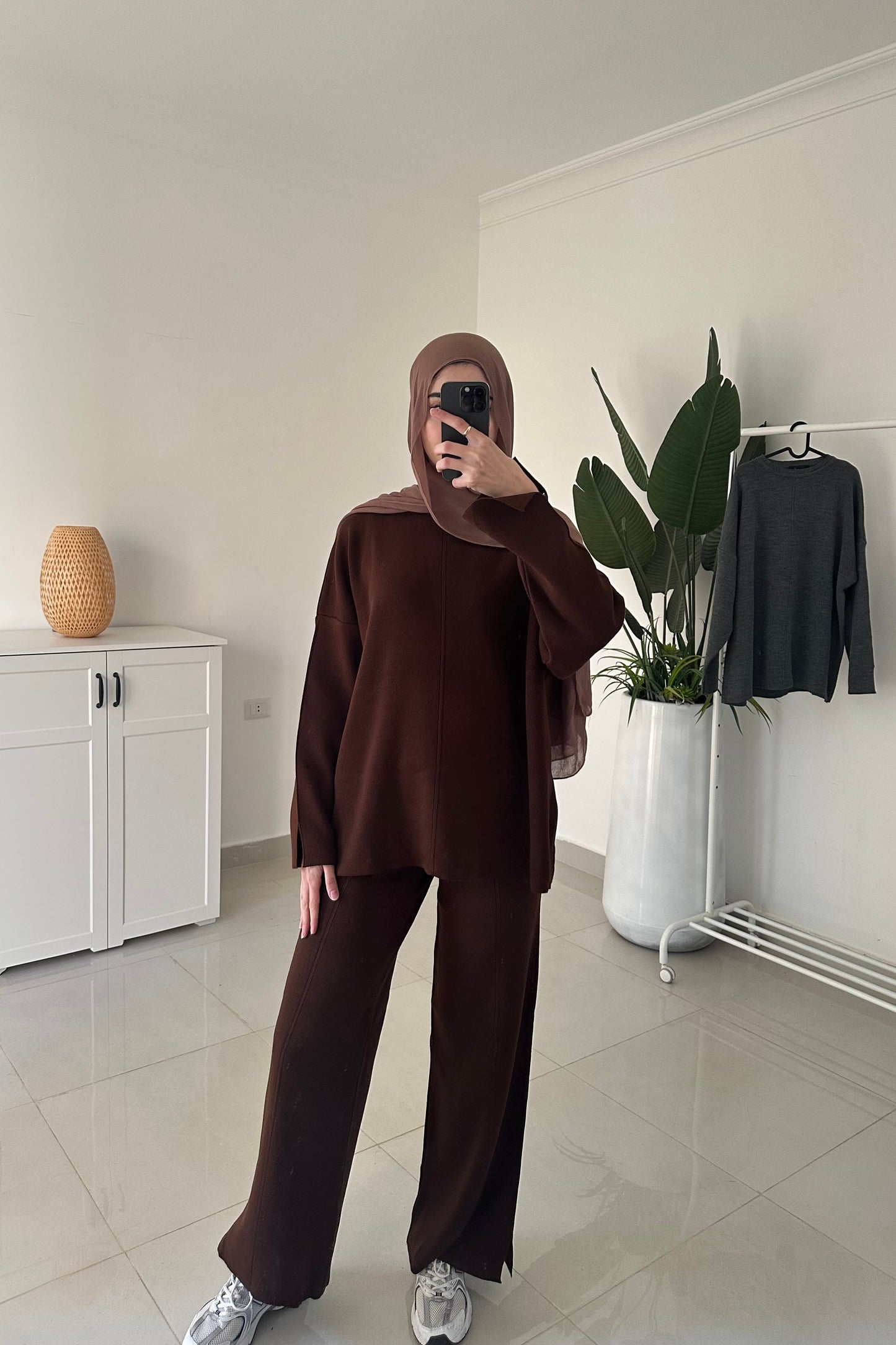 Oversized Triko Set- Brown