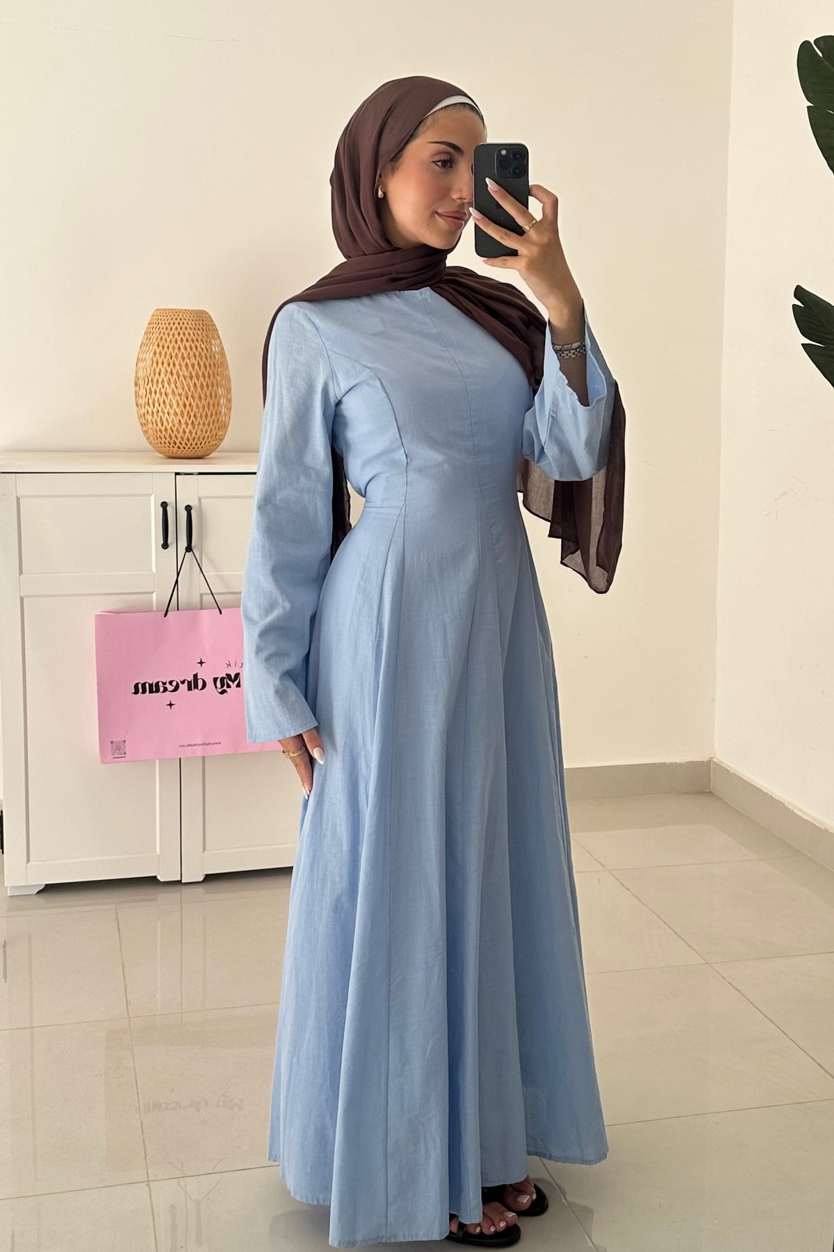 Waisted Maxi Dress- Blue