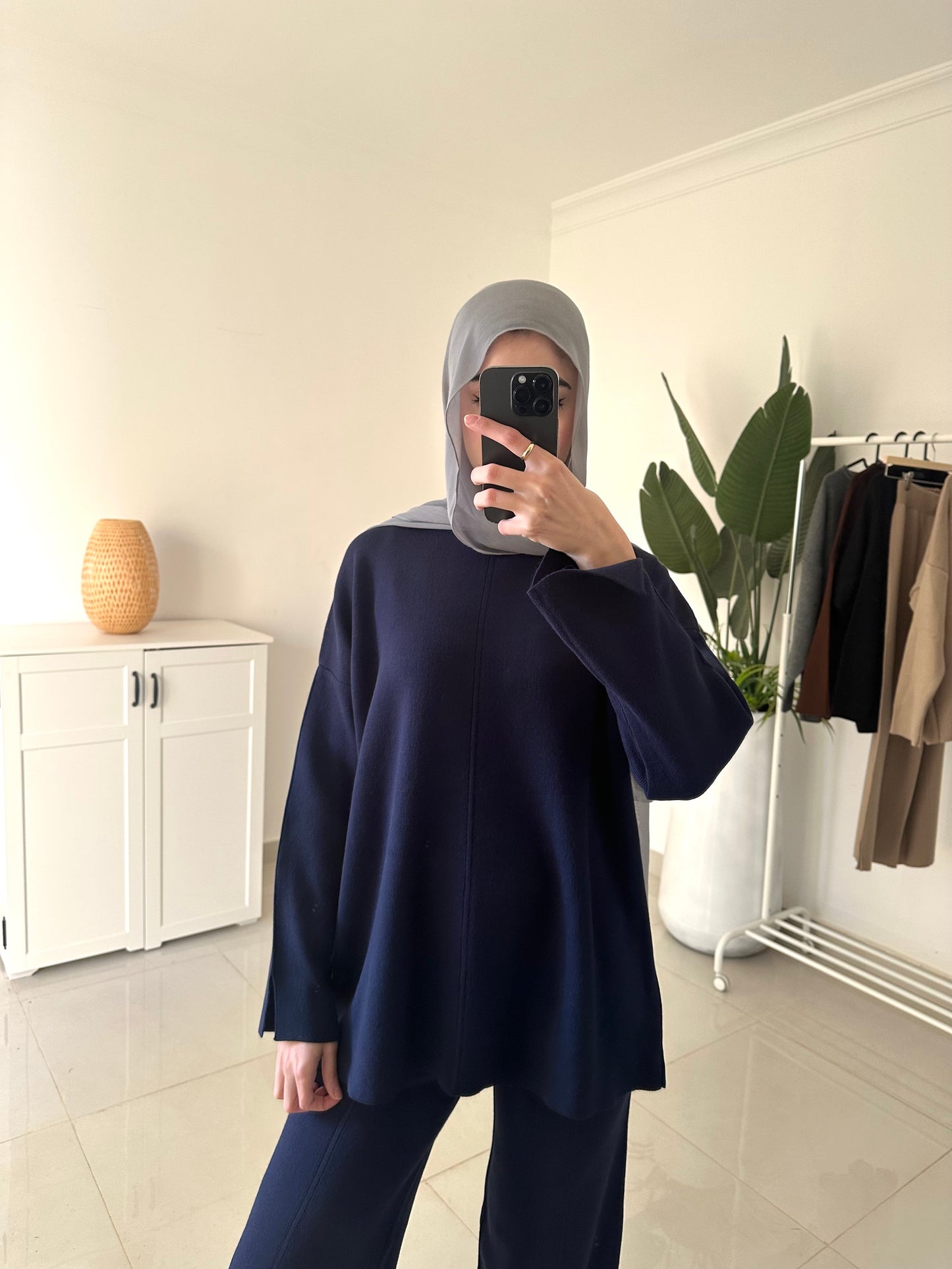 Oversized Triko Set- Navy Blue