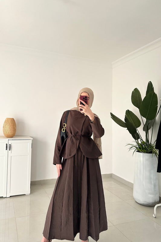 Daiana Skirt Set- Brown