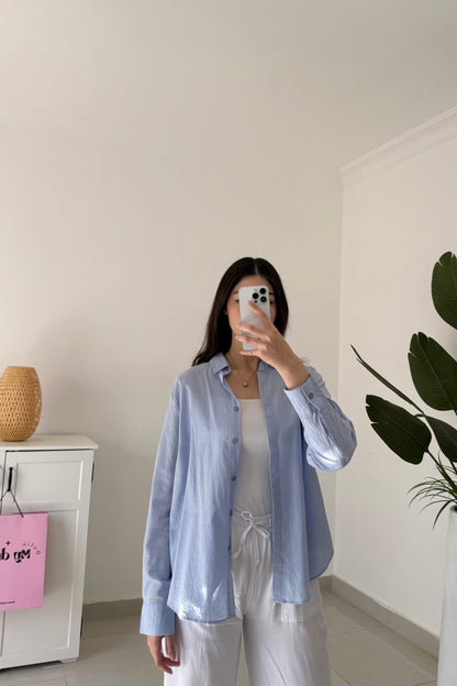 Linen Shirt-Blue