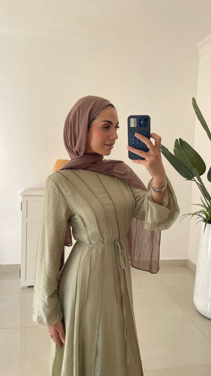 Belted Summer Dress- Green