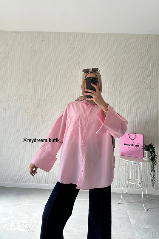Oversized Shirt- Pink