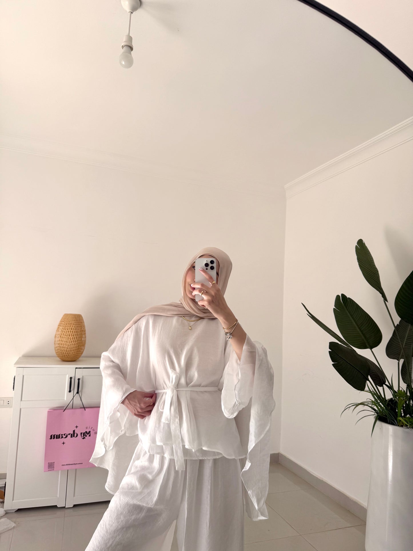 Reem Pants Set- White