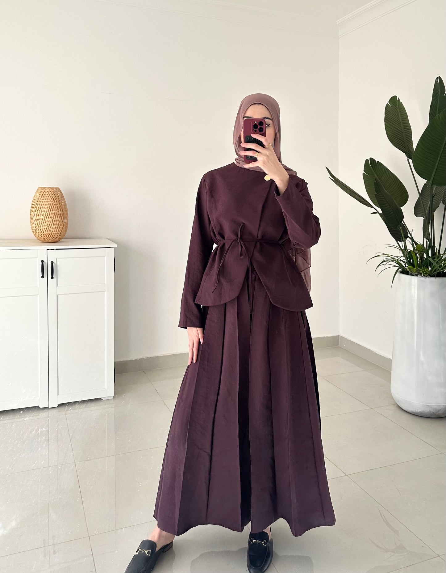 Daiana Skirt Set- Burgundy