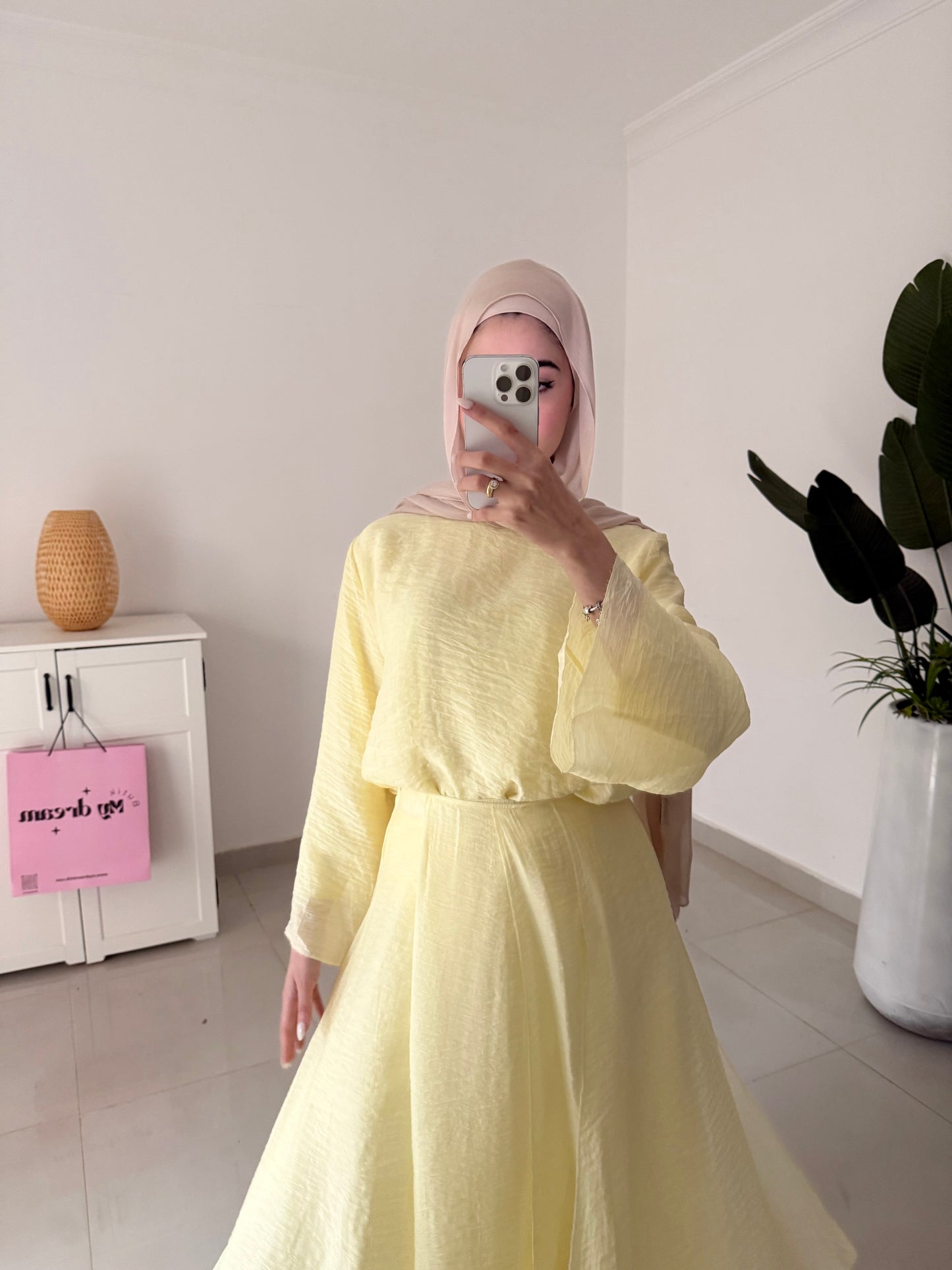 Layered Skirt Set-Yellow
