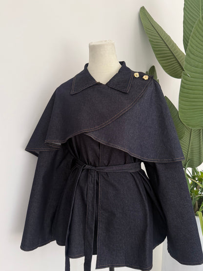 Denim Shirt With Cape