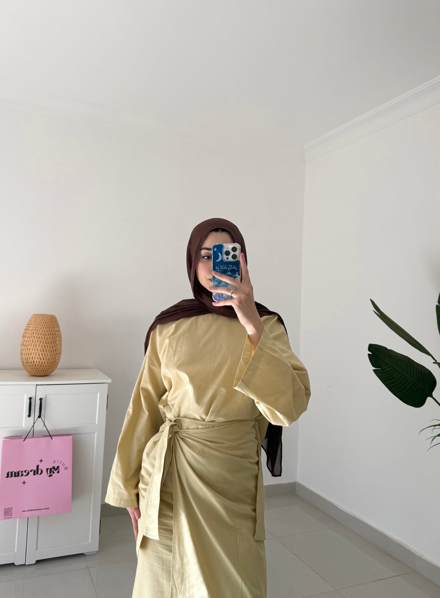 Wrap Skirt Set- Yellowish Green