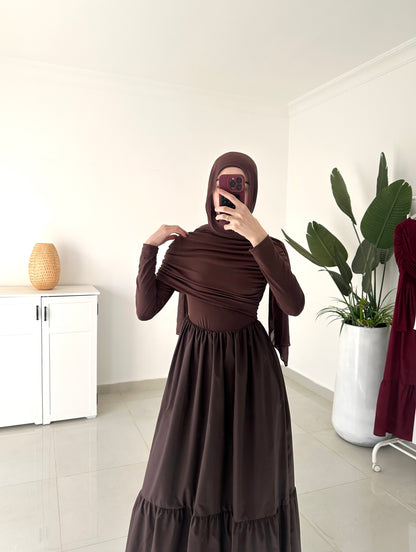 Yasmeen Dress- Brown