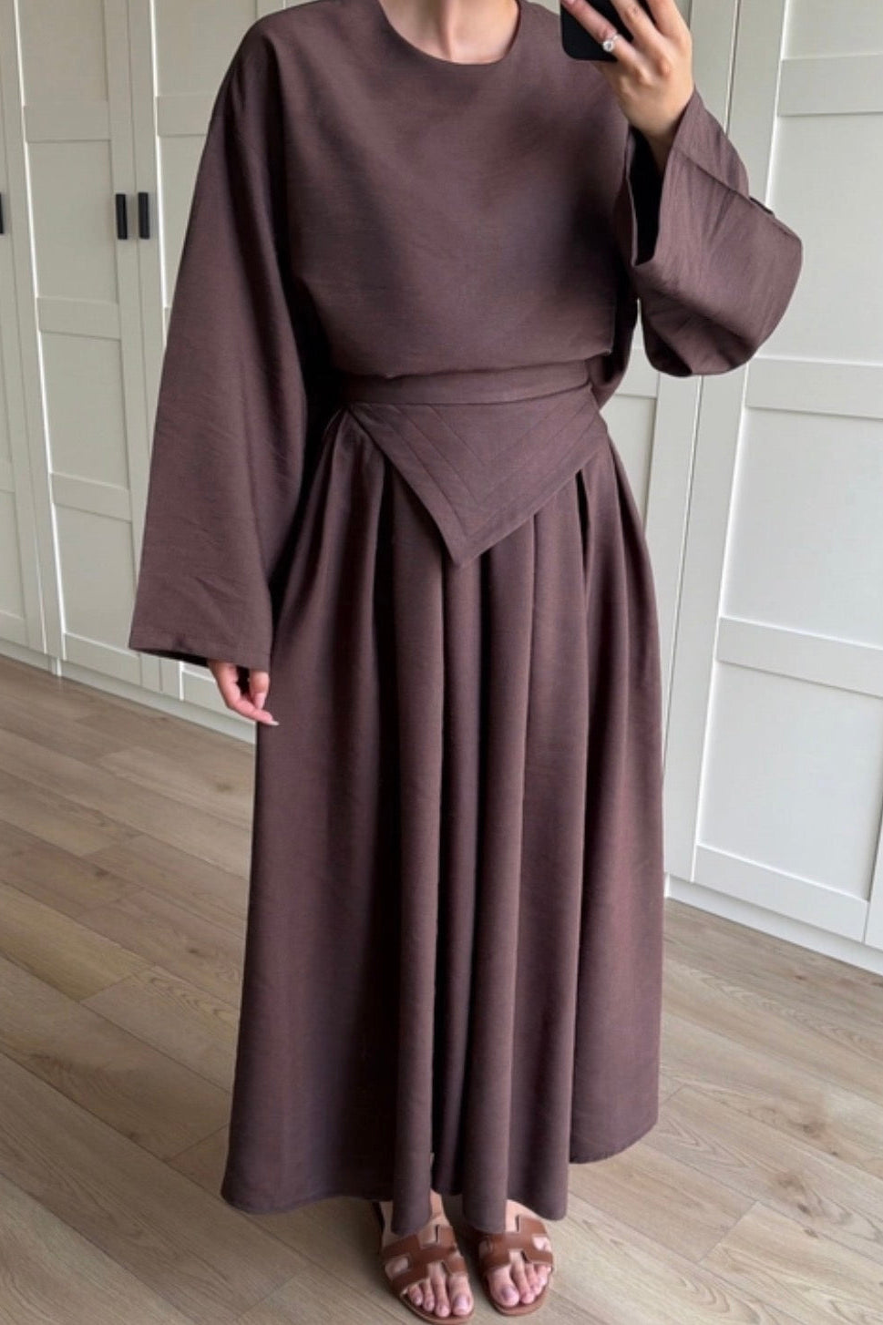 Wide Pants Set- Brown