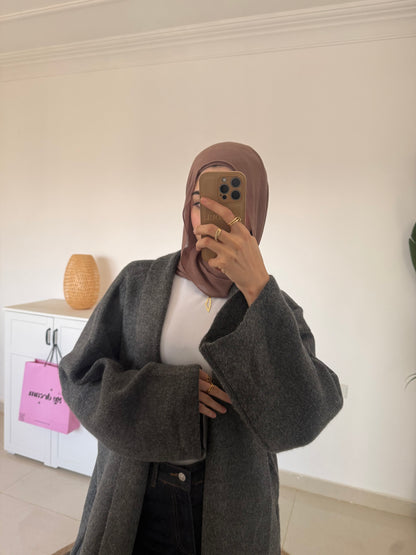 Long Oversized Cardigan- Dark gray