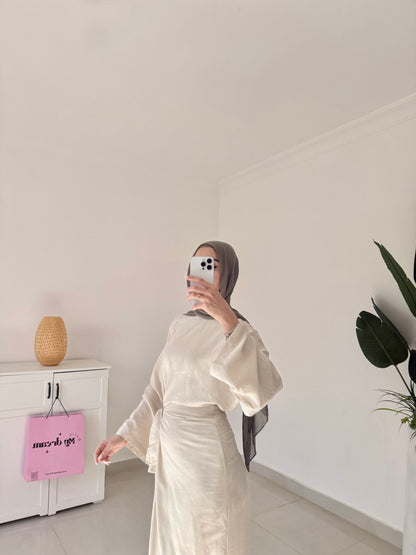 Wrap Skirt Set- Beige