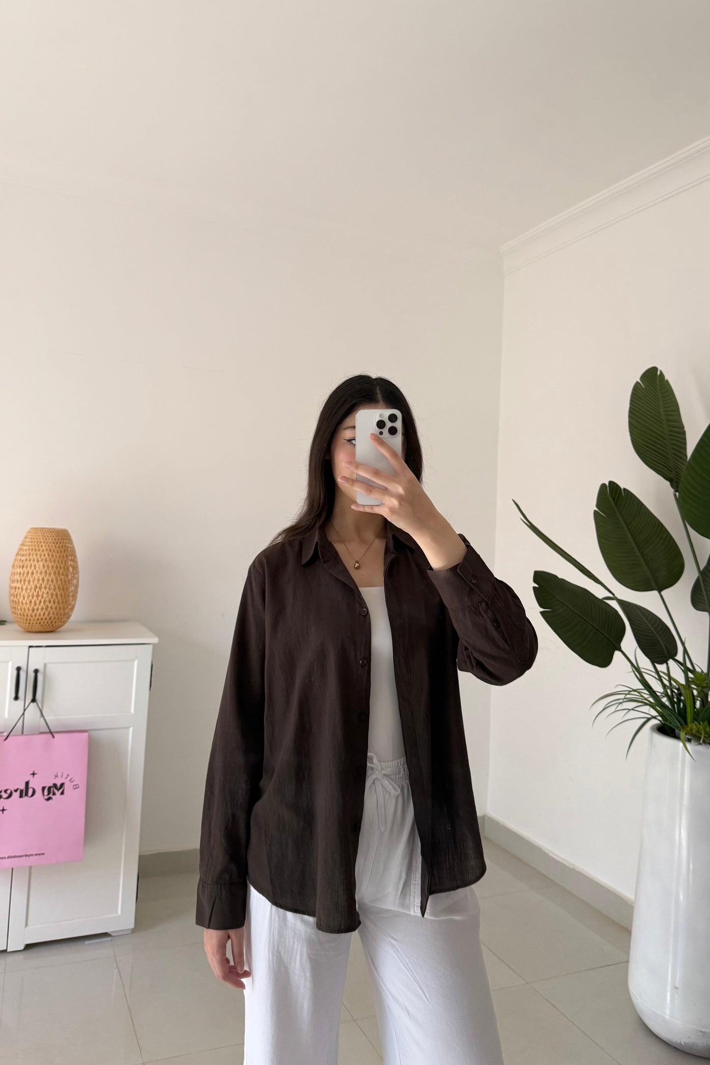 Linen Shirt-Brown
