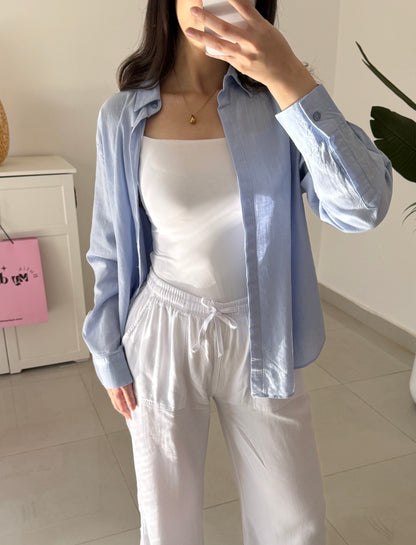 Linen Shirt-Blue