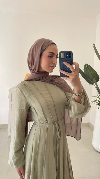 Belted Summer Dress- Green