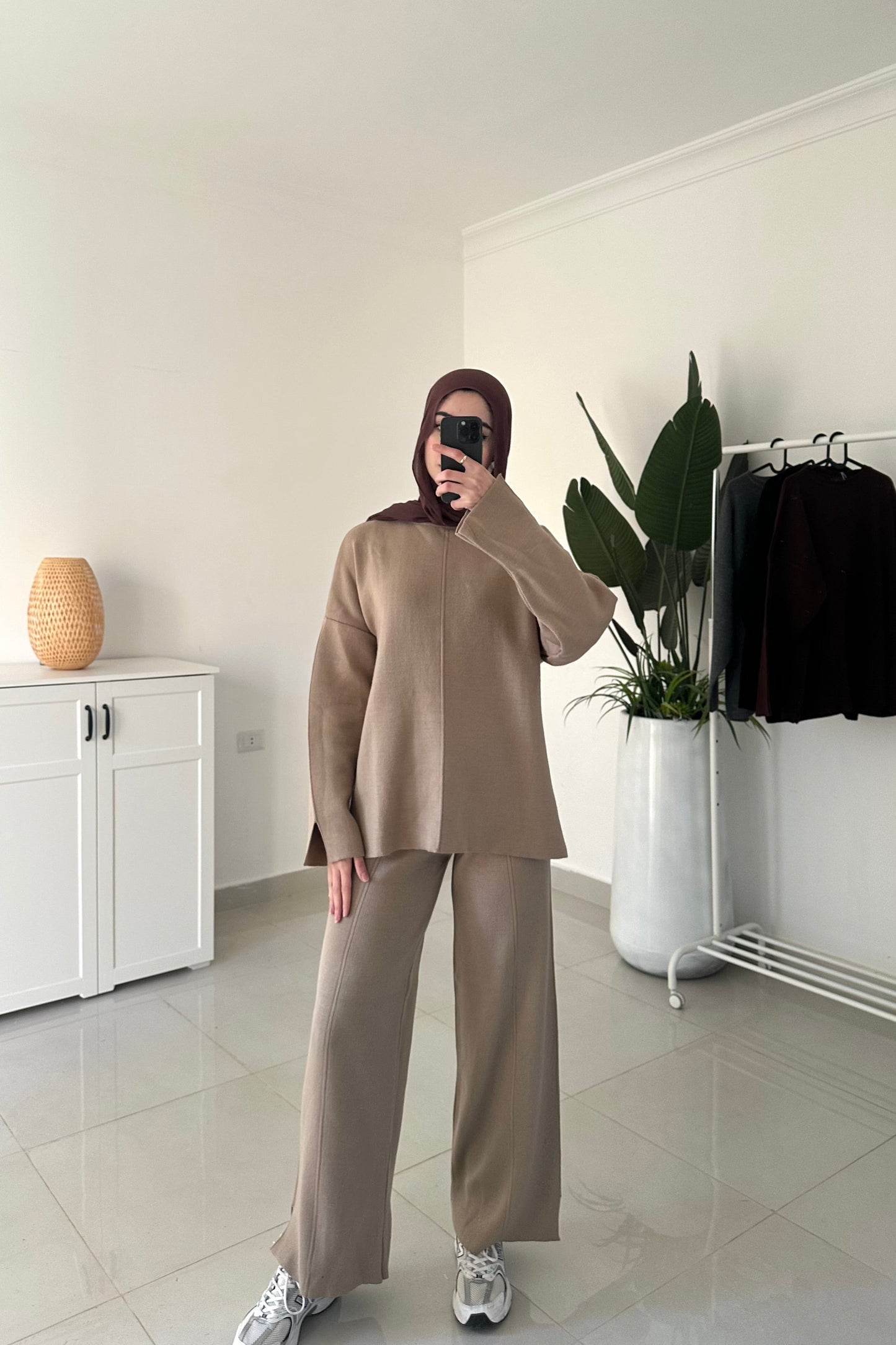 Oversized Triko Set- Beige