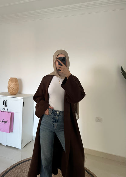 Long Oversized Cardigan- Dark Brown