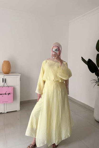 Layered Skirt Set-Yellow