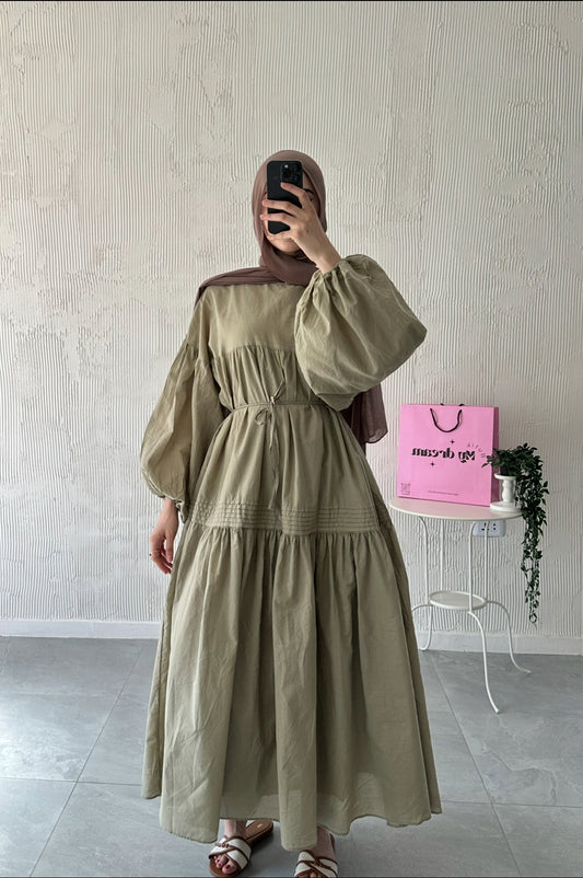 Volume Summer Dress- Light Green