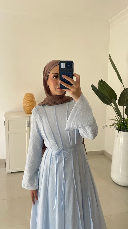 Belted Summer Dress-Blue