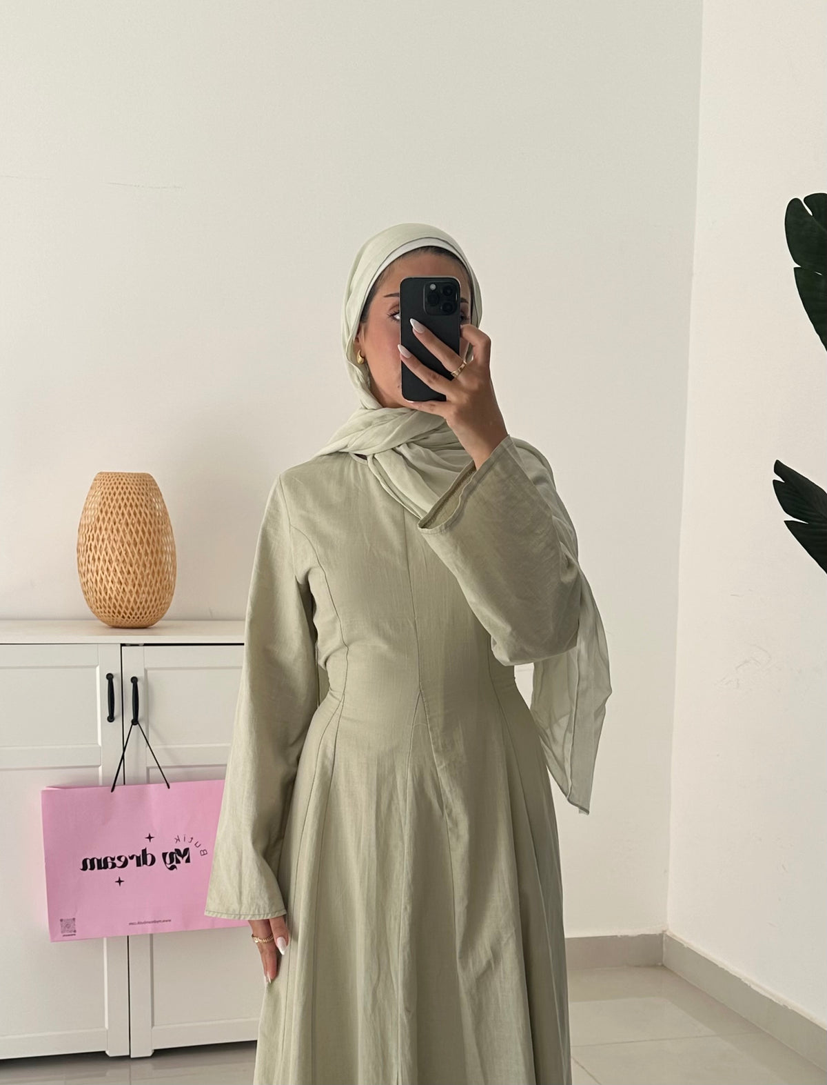 Waisted Maxi Dress-Green